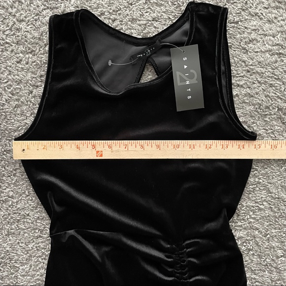 Saints Mini Open Back Black Dress Fitted Medium - Picture 7 of 10